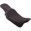 Drag Specialties Seats - Predator 2-Up Seat - Double Diamond - Red Stitching - FL '08-'23