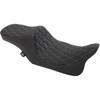 Drag Specialties Seats - Predator III 2-Up Seat - Double Diamond - Silver Thread - FL '99-'07