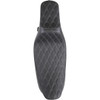 Drag Specialties Seats - Extended Reach Predator III Seat - Double Diamond - Black w/ Silver Stitching - FL '99-'07