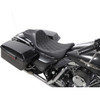 Drag Specialties Seats - Extended Reach Predator III Seat - Double Diamond - Black w/ Silver Stitching - FL '99-'07
