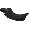 Drag Specialties Seats - Extended Reach Predator III Seat - Double Diamond - Black w/ Red Stitching - FL '99-'07