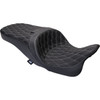 Drag Specialties Seats - Freedom Seat - Vinyl - Double Diamond Silver Stitch - FLH '09-'23