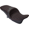 Drag Specialties Seats - Freedom Seat - Vinyl - Double Diamond Red Stitch - FLH '09-'23
