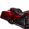 Drag Specialties Seats - Freedom Seat - Vinyl - Double Diamond Red Stitch - FLH '09-'23