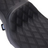 Drag Specialties Seats - Predator 2-Up Seat - Vinyl - Double Diamond Black Stitch - w/o Backrest - FL '08-'23