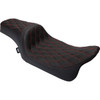 Drag Specialties Seats - Predator 1Up Seat - Vinyl - Double Diamond Red Stitch - FLH '08-'23