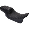 Drag Specialties Seats - Predator 2-Up Seat - Vinyl - Double Diamond Silver Stitch - w/o Backrest - FL '08-'23