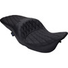 Drag Specialties Seats - Freedom Seat - Vinyl - Double Diamond Black Stitch - FLH '97-'07