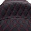 Drag Specialties Seats - Freedom Seat - Vinyl - Double Diamond Red Stitch - FLH '97-'07