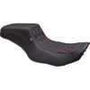 Mustang #88416DC - One Piece 2-Up Squareback Seat - Double Diamond - Black Cherry Stitch - FLH/FLT '23-'25