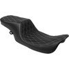 Drag Specialties Seats - Predator 2-Up Seat - Vinyl - Double Diamond - Silver Stitching- w/o Backrest - FL '97-'07
