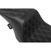 Drag Specialties Seats - Predator 2-Up Seat - Vinyl - Double Diamond - Silver Stitching- w/o Backrest - FL '97-'07