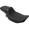 Drag Specialties Seats - Extended Reach Predator III Seat - Double Diamond - Black Stitching - Vinyl - FLH/FLT '23-'24