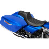 Drag Specialties Seats - Extended Reach Predator III Seat - Vinyl - Silver Double Diamond Stitch - FLT/FLH '23-'25