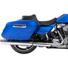 Drag Specialties Seats - Extended Reach Predator III Seat - Vinyl - Silver Double Diamond Stitch - FLT/FLH '23-'25