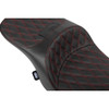 Drag Specialties Seats - Freedom Seat - Black - Vinyl - Red Double Diamond Stitch - FLT/FLH '23-'25
