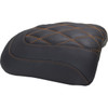 Mustang #88611MO - Padded Passenger Seat Cowl - Double Diamond - Mandarin Orange Stitch - FLT/FLH '23-'25
