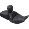 Mustang #89411 - Deluxe One-Piece, 2-Up Seat - Diamond - Black Stitch - FLT/FLH '23-'25