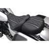 Mustang #89411 - Deluxe One-Piece, 2-Up Seat - Diamond - Black Stitch - FLT/FLH '23-'25