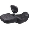 Mustang #89401DC - Deluxe Touring Solo Seat - w/ Backrest - Dark Cherry Stitch - FLT/FLH '23-'25