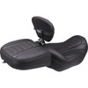 Mustang #89401MO - Deluxe Touring Solo Seat - w/ Backrest - Mandarin Orange Stitch - FLT/FLH '23-'25
