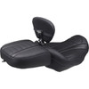 Mustang #89401SB - Deluxe Touring Solo Seat - w/ Backrest - Sky Blue Stitch - FLT/FLH '23-'25