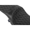 Drag Specialties Seats - Forward Position Freedom Seat - Vinyl - Silver Double Diamond Stitch - FLH/FLT '23-'25