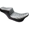LE Pera #LK-587DD-GN08 - Tailwhip Seat - Black - Double Diamond - Green Stitch - FLT/FLH '08-'23