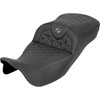 Saddlemen #808-07B-21102 - RoadSofa™ Tri Gripper Seat - Extended Reach - Gray Stitch - w/o Backrest - FLH/FLT '08-'25