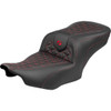 Saddlemen #823-07-21004 - Roadsofa™ Seat - without Backrest - Red Stitch - FLH/FLT '23-'25