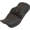 Saddlemen #808-07B-20803 - Roadsofa™ Seat - without Backrest - Dragon Stitch - Orange Stitch - FLH/FLT '08-'25