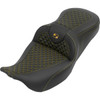 Saddlemen #808-07B-20807 - Roadsofa™ Seat - without Backrest - Dragon Stitch - Gold Stitch - FLH/FLT '08-'25
