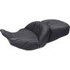 Mustang #89410GM - Heated Super Touring One Piece 2-Up Seat - Deluxe Diamond - Gun Metal Stitch - FLT/FLH '23-'26