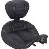 Mustang #89406GM - Deluxe Touring Solo Seat - with Driver's Backrest - Gun Metal Gray Stitch - FLH/FLT '23-'26
