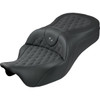 Saddlemen #808-07B-182S02 - Roadsofa™ King Seat - No Backrest - Lattice Stitch - Gray Stitch - FLH/FLT '08-'25