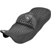 Saddlemen #808-07B-19006 - Extended Reach RoadSofa™ Seat - Honeycomb - White Stitch - without Backrest - FLH/FLT '08-'25