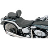 Drag Specialties Seats - Solo Seat - Smooth - Driver Backrest - FL/FX '06-'17