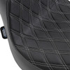 Drag Specialties Seats - Predator III Seat - Double Diamond - Silver Stitched - FXFB/S '18-'23