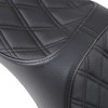 Drag Specialties Seats - Predator III Seat - Double Diamond - Black Stitching - FL/FX '18-'23