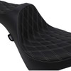 Drag Specialties Seats - Predator III Seat - Double Diamond - Silver Stitching - FL/FX '18-'23