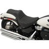 Drag Specialties Seats - Predator III Seat - Double Diamond - Silver Stitching - FL/FX '18-'23