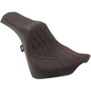 Drag Specialties Seats - Predator III Seat - Double Diamond - Red Stitching - FL/FX '18-'23