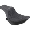 Drag Specialties Seats - Predator III Seat - Double Diamond - Silver Stitching - FLFB/S '18-'25