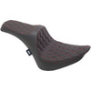 Drag Specialties Seats - Predator III Seat - Double Diamond - Red Stitching - FXST/FLST '84-'99