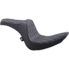 Drag Specialties Seats - Predator III 2-Up Seat - Vinyl - Double Diamond - Silver Stitching - Softail '06-'17