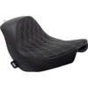 Drag Specialties Seats - Solo Seat - Double Diamond - Silver Stitching - FL/FX '18-'23