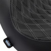 Drag Specialties Seats - Solo Seat - Double Diamond - Silver Stitching - FL/FX '18-'23