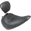 Mustang #89027 - Wide Tripper™ Solo Seat - w/ Backrest - Diamond - Black Stitch - FXBR '23-'25