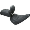 Mustang #89027 - Wide Tripper™ Solo Seat - w/ Backrest - Diamond - Black Stitch - FXBR '23-'25