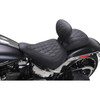 Mustang #89027 - Wide Tripper™ Solo Seat - w/ Backrest - Diamond - Black Stitch - FXBR '23-'25